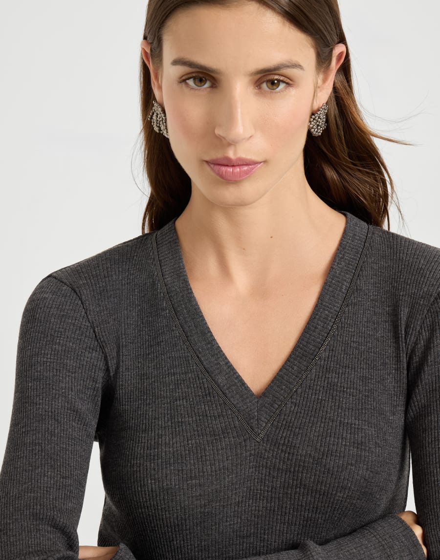 Long sleeve T-shirt Anthracite Woman - Brunello Cucinelli