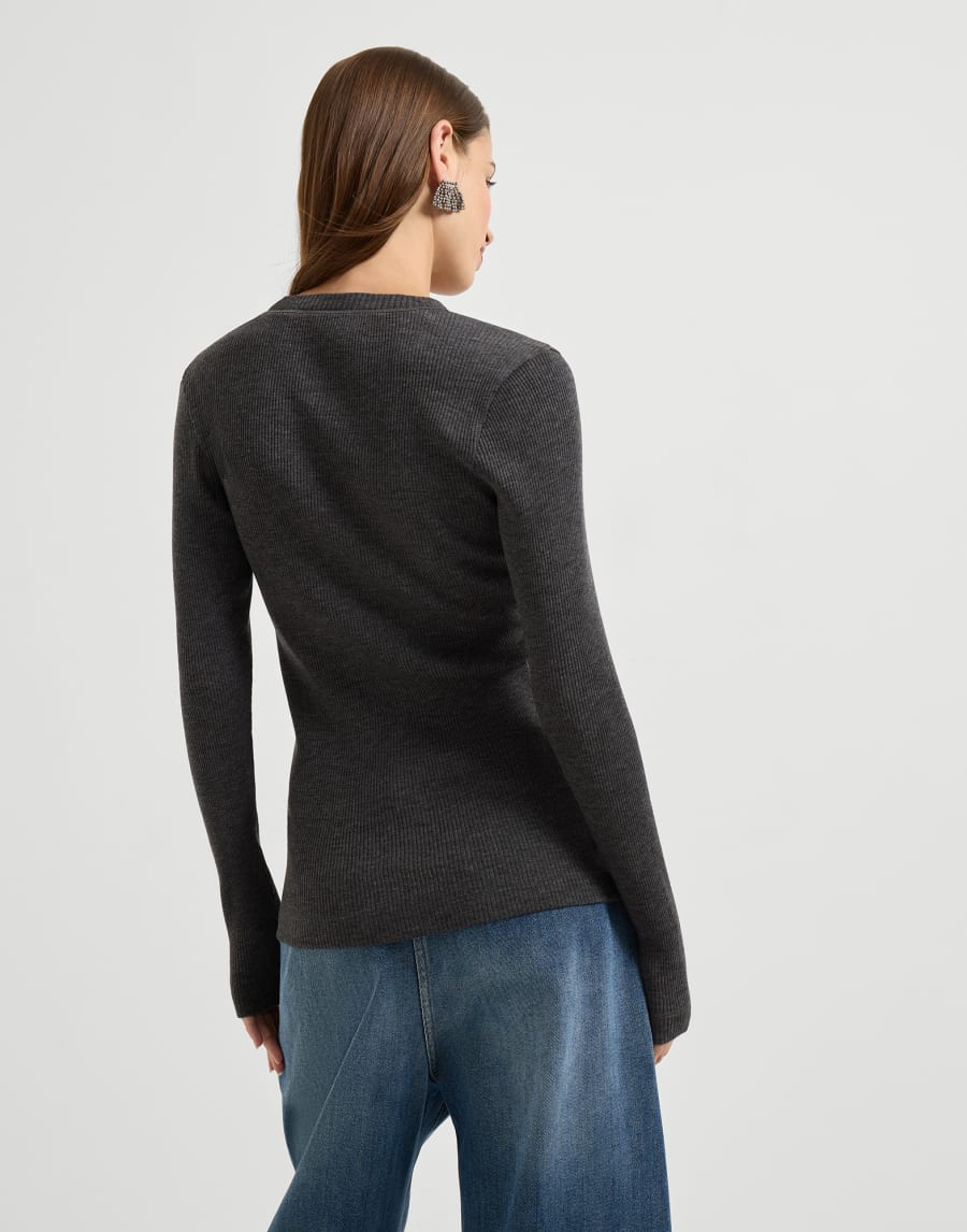 Long sleeve T-shirt Anthracite Woman - Brunello Cucinelli