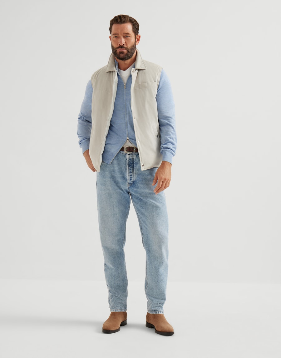 Lightweight knit cardigan Denim Man - Brunello Cucinelli