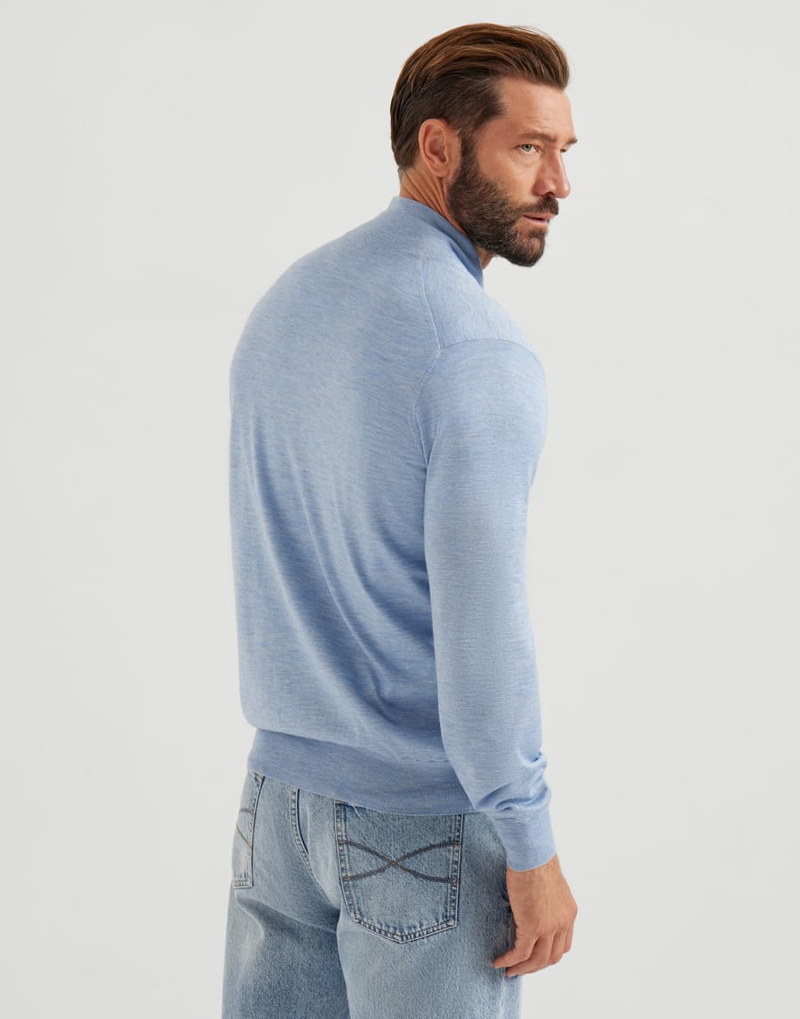 Lightweight knit cardigan Denim Man - Brunello Cucinelli