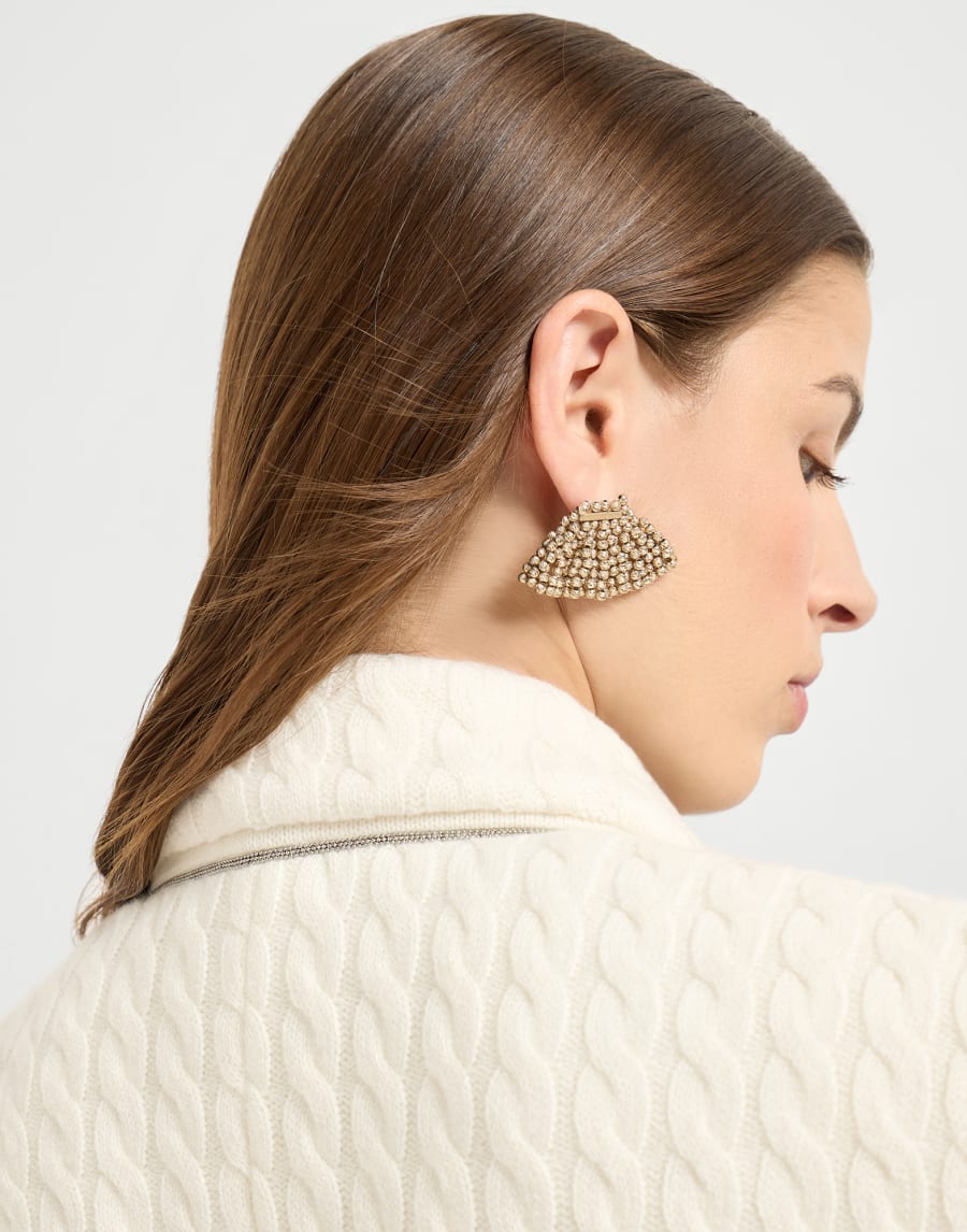 Cashmere cable knit blazer White Woman - Brunello Cucinelli