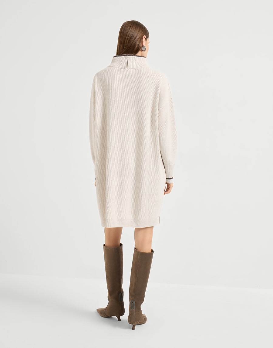 English rib knit dress Cool Beige Woman - Brunello Cucinelli