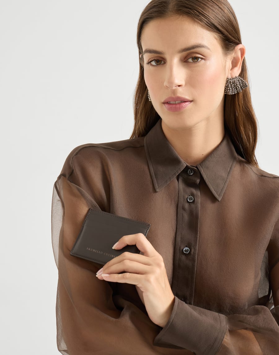 Calfskin card case Rust Brown Woman - Brunello Cucinelli