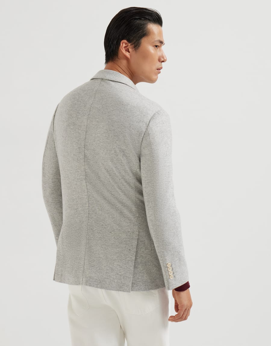 Cashmere jersey blazer Pearl Grey Man - Brunello Cucinelli