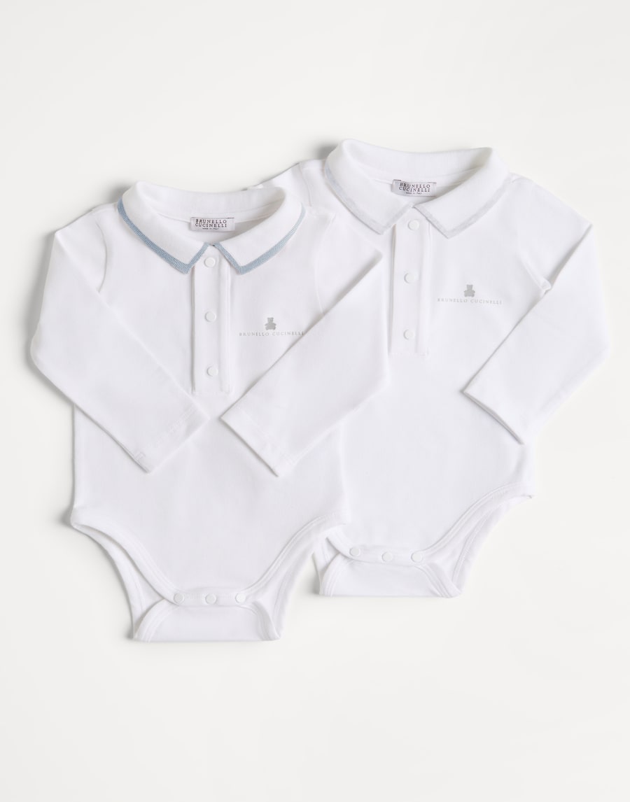 Body manica lunga Baby Bernie Grigio Chiaro Baby - Brunello Cucinelli
