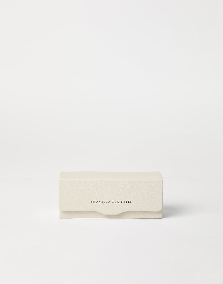 Calfskin glasses case Ivory Man - Brunello Cucinelli