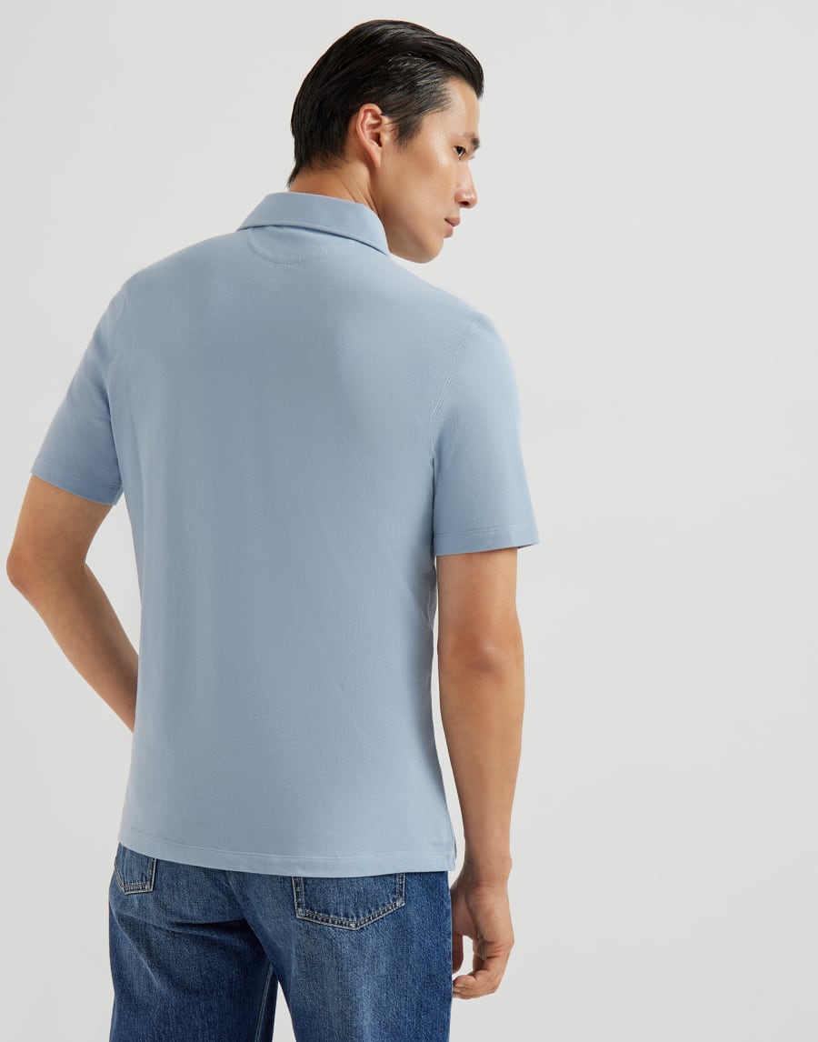 Piqué polo shirt Denim Man - Brunello Cucinelli