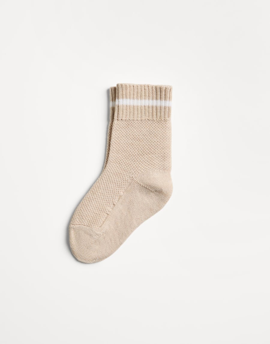 Calzini Baby Bernie punto Waffle Beige Baby - Brunello Cucinelli