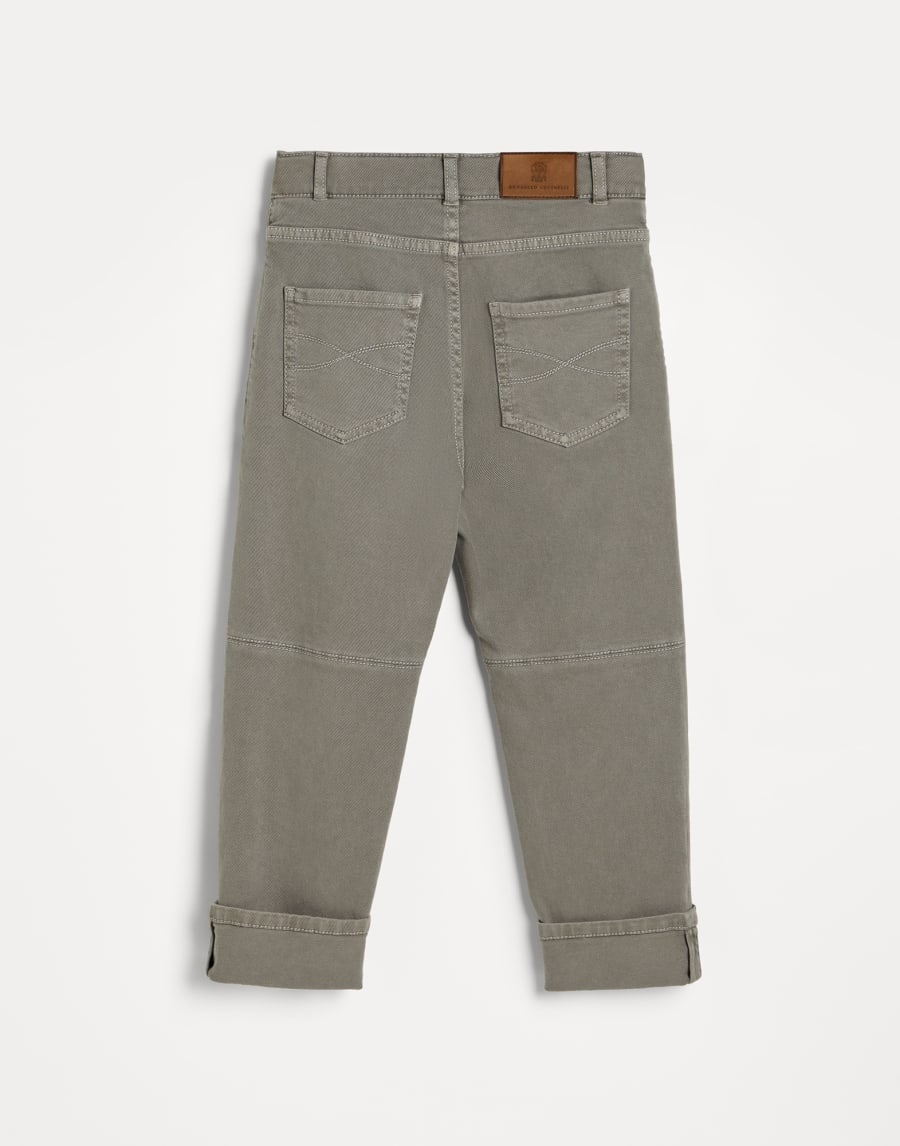 Pantalón cinco bolsillos corte Confort Khaki Niño - Brunello Cucinelli