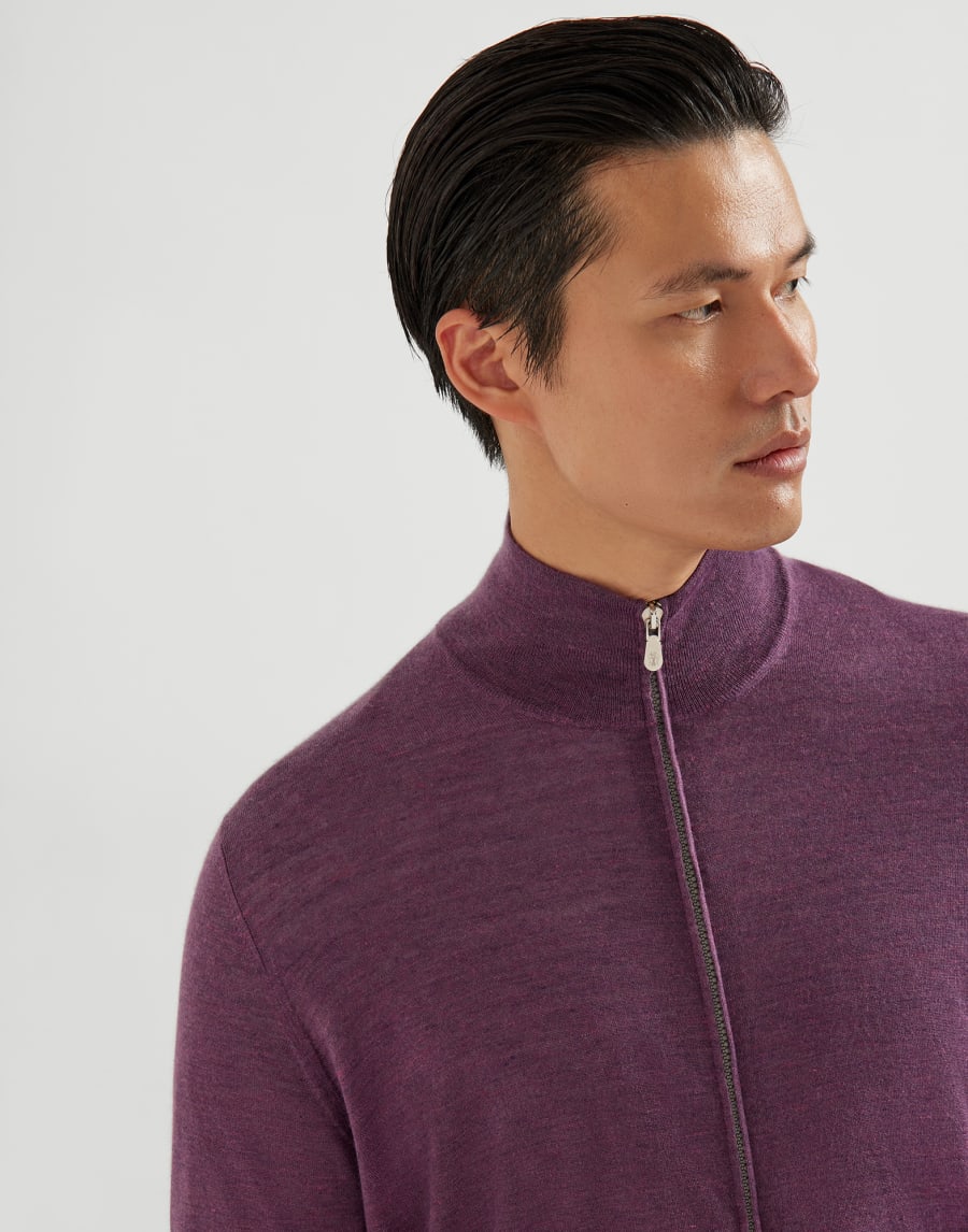 Lightweight knit cardigan Purple Man - Brunello Cucinelli