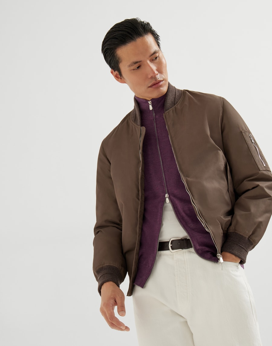 Lightweight knit cardigan Burgundy Man - Brunello Cucinelli