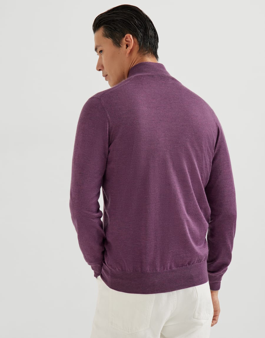 Lightweight knit cardigan Purple Man - Brunello Cucinelli