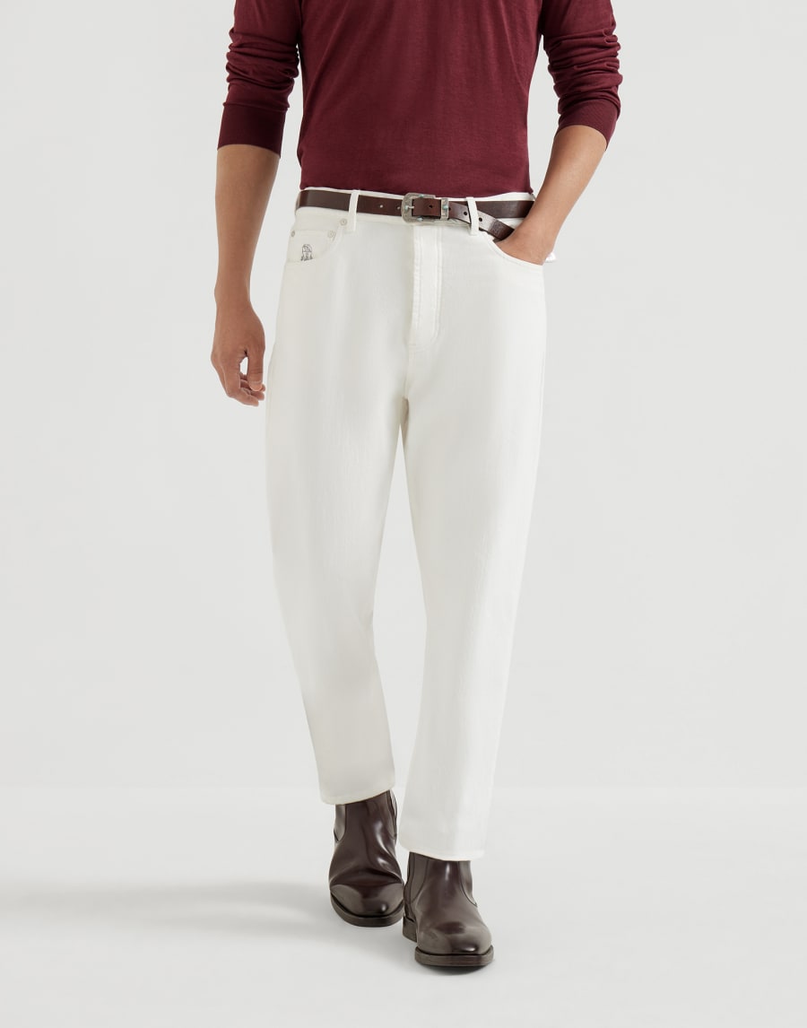 Iconic fit five-pocket trousers Snow Man - Brunello Cucinelli