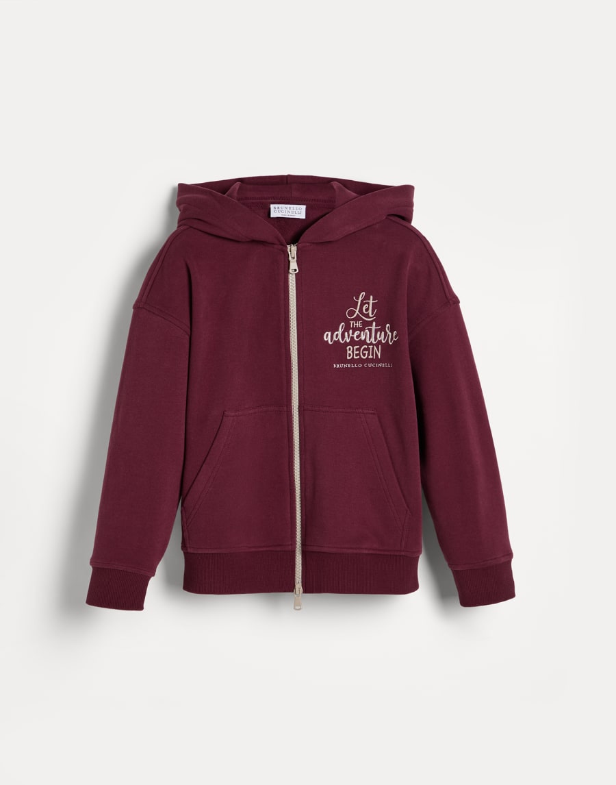 Topwear in felpa di cotone Amaranto Bambina - Brunello Cucinelli