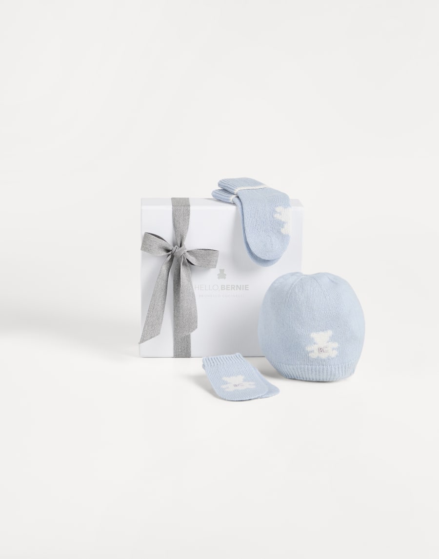 伯尼小熊幼童圆帽和袜子套装 天蓝 幼童 - Brunello Cucinelli