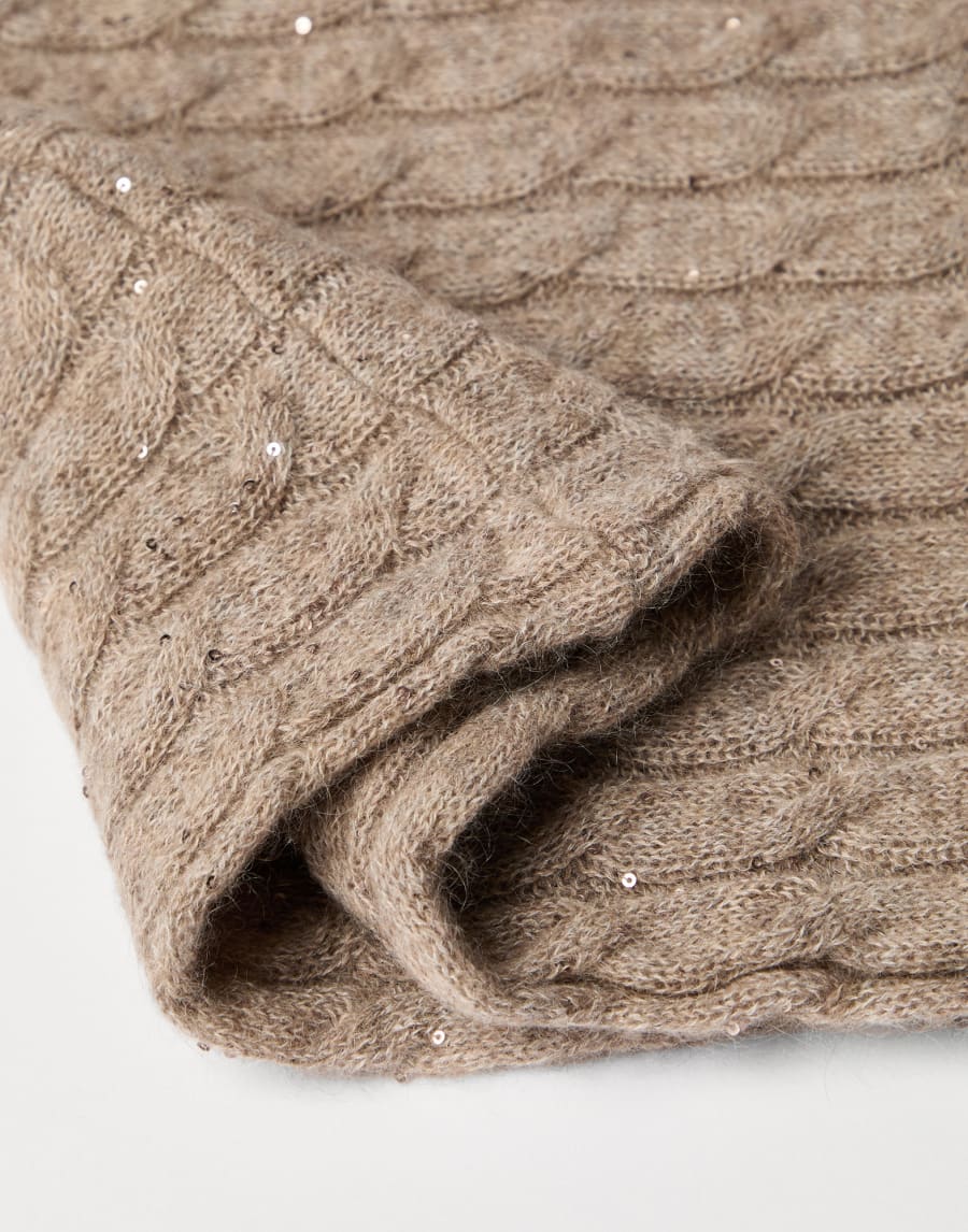 Dazzling knit neck warmer Brown Woman - Brunello Cucinelli