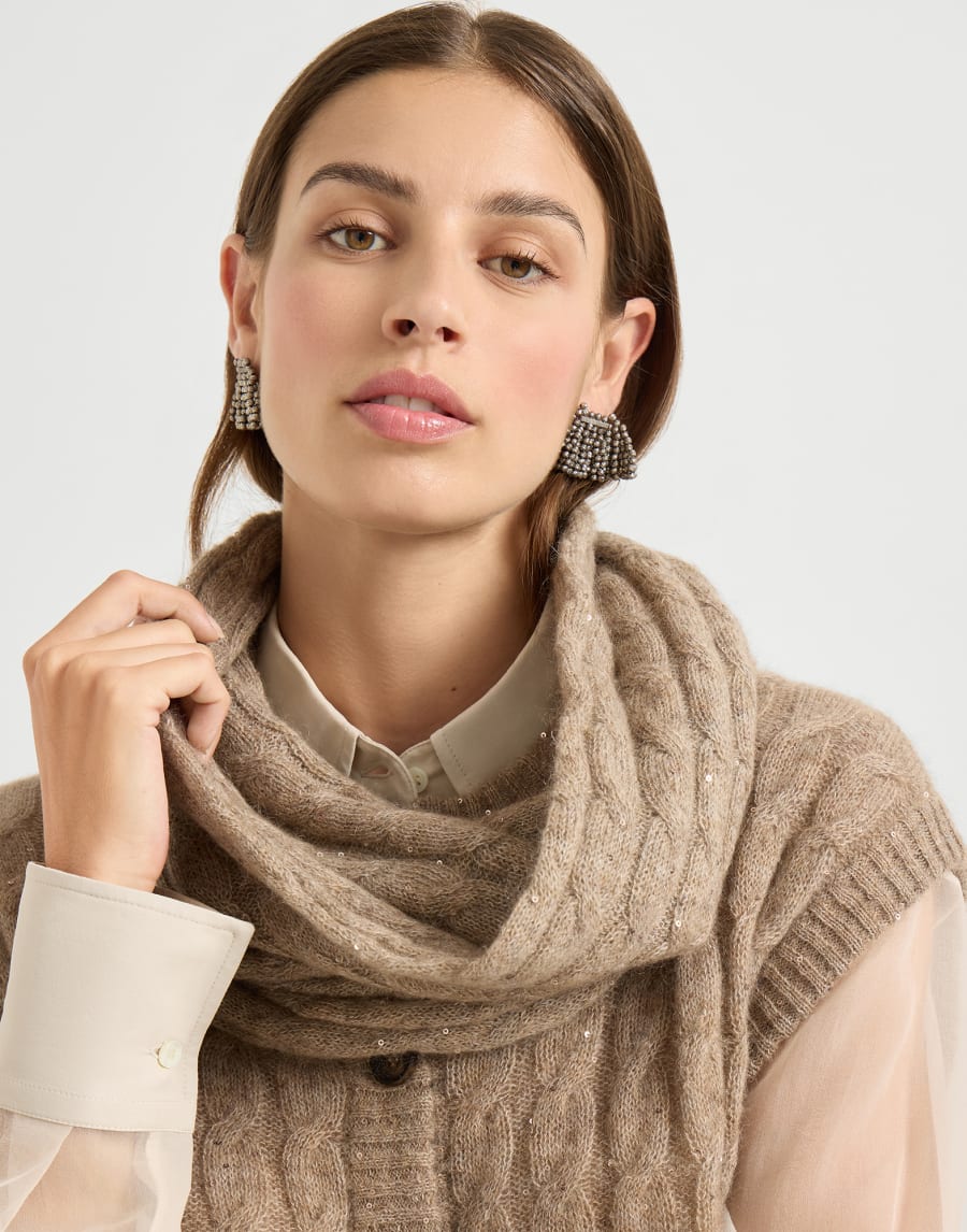 Снуд из трикотажа Dazzling Коричневый Женщина - Brunello Cucinelli