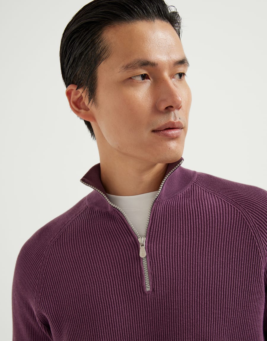 Cotton sweater Burgundy Man - Brunello Cucinelli