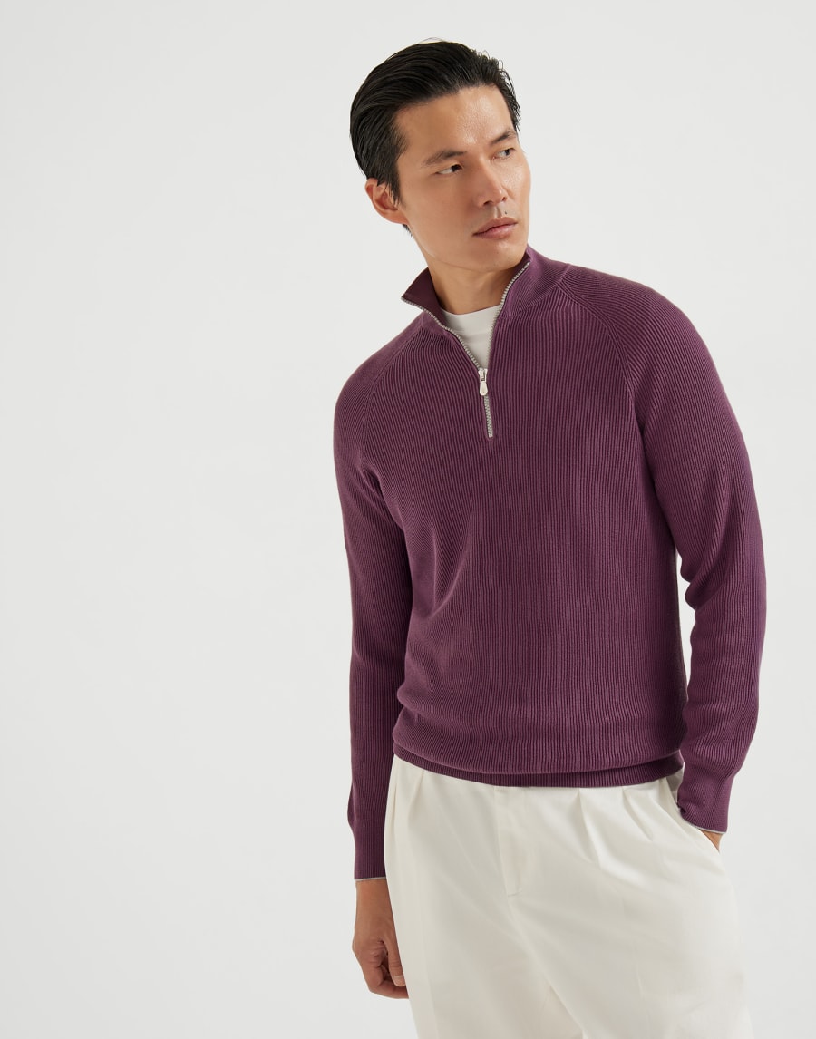 Maglia in cotone Burgundy Uomo - Brunello Cucinelli