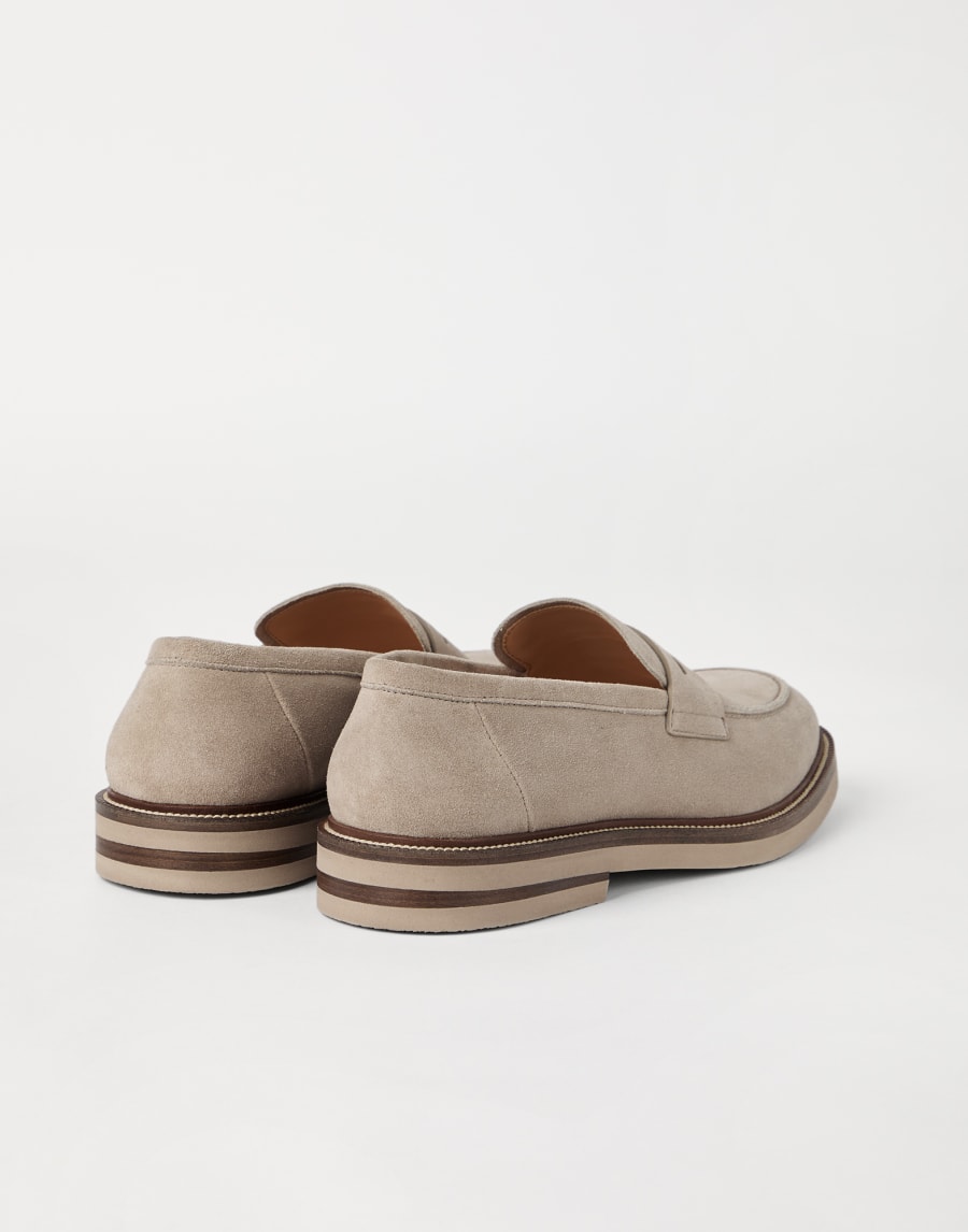 Penny-Loafer aus Veloursleder Düne Herren - Brunello Cucinelli