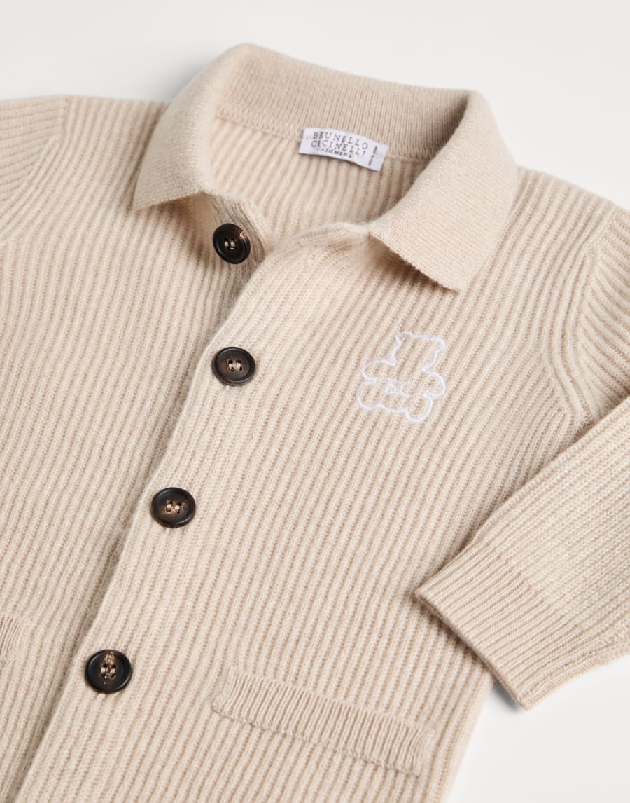 Cashmere Baby Cardigan Beige Baby - Brunello Cucinelli
