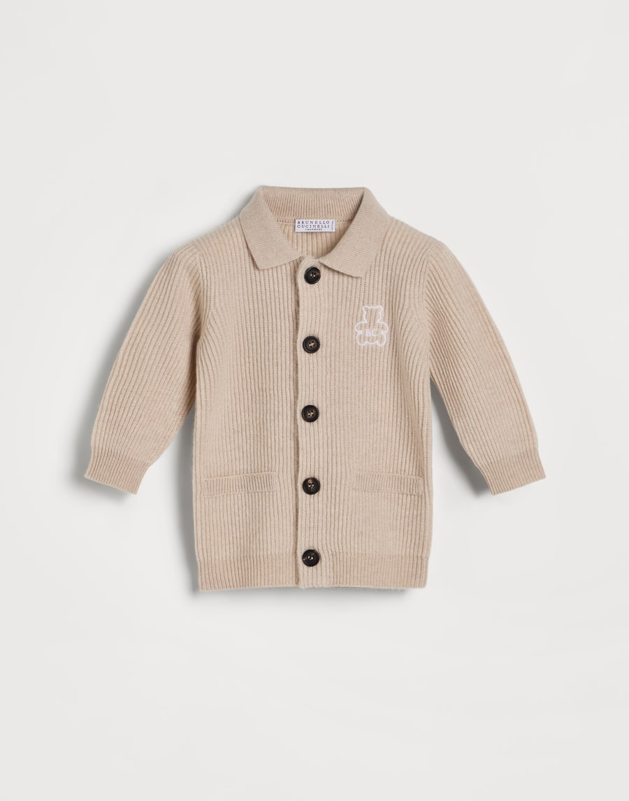 Cashmere Baby Cardigan Beige Baby - Brunello Cucinelli