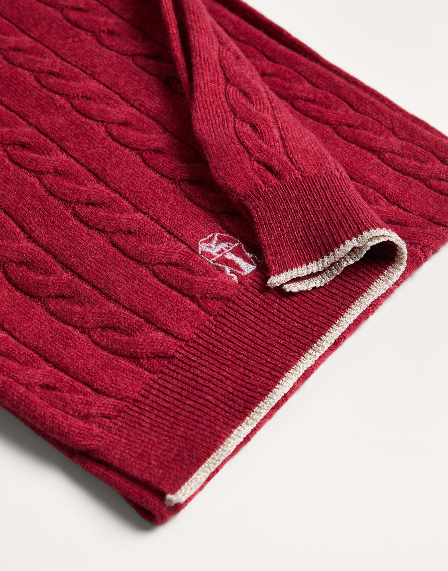 Cable knit scarf Red Girls - Brunello Cucinelli