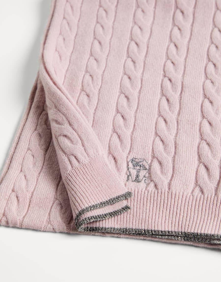 Cable knit scarf Pink Girls - Brunello Cucinelli