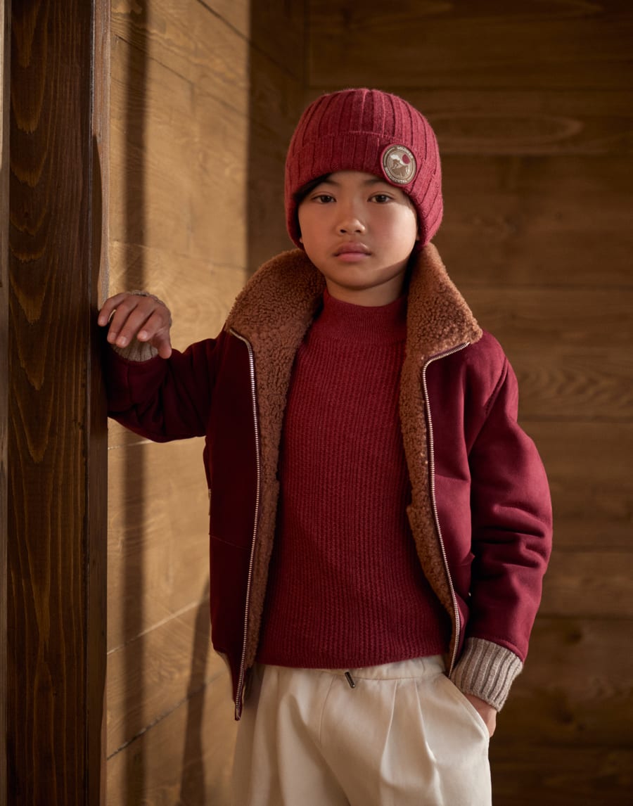 Funnel neck sweater Red Boys - Brunello Cucinelli