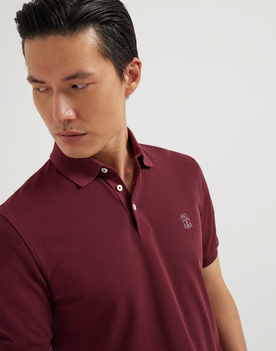 Piqué polo shirt Bordeaux Man - Brunello Cucinelli