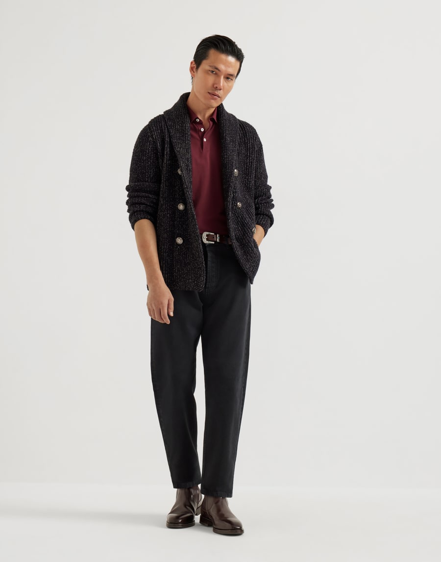 ピケ ポロシャツ ボルドー メンズ - Brunello Cucinelli