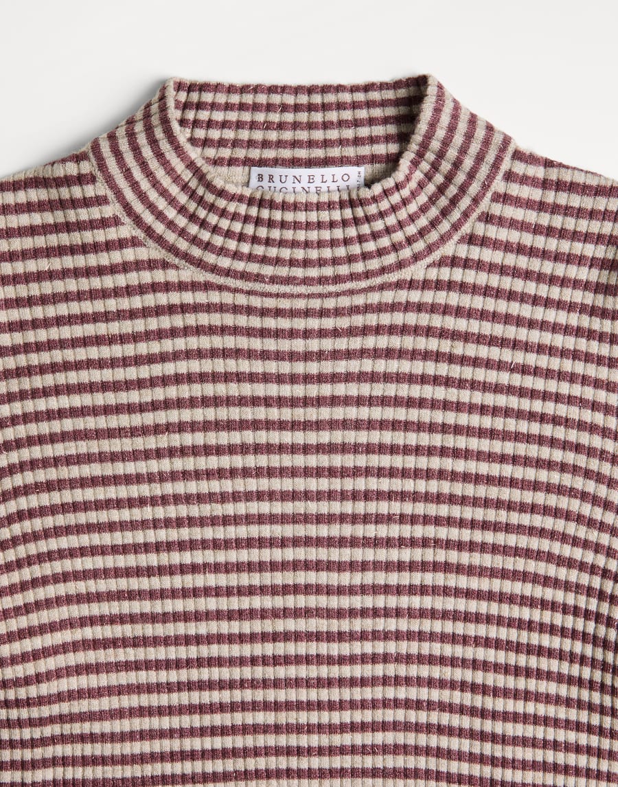 Striped lightweight sweater Sand Girls - Brunello Cucinelli