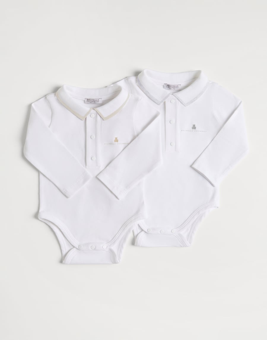 Body manica lunga Baby Bernie Bianco Baby - Brunello Cucinelli
