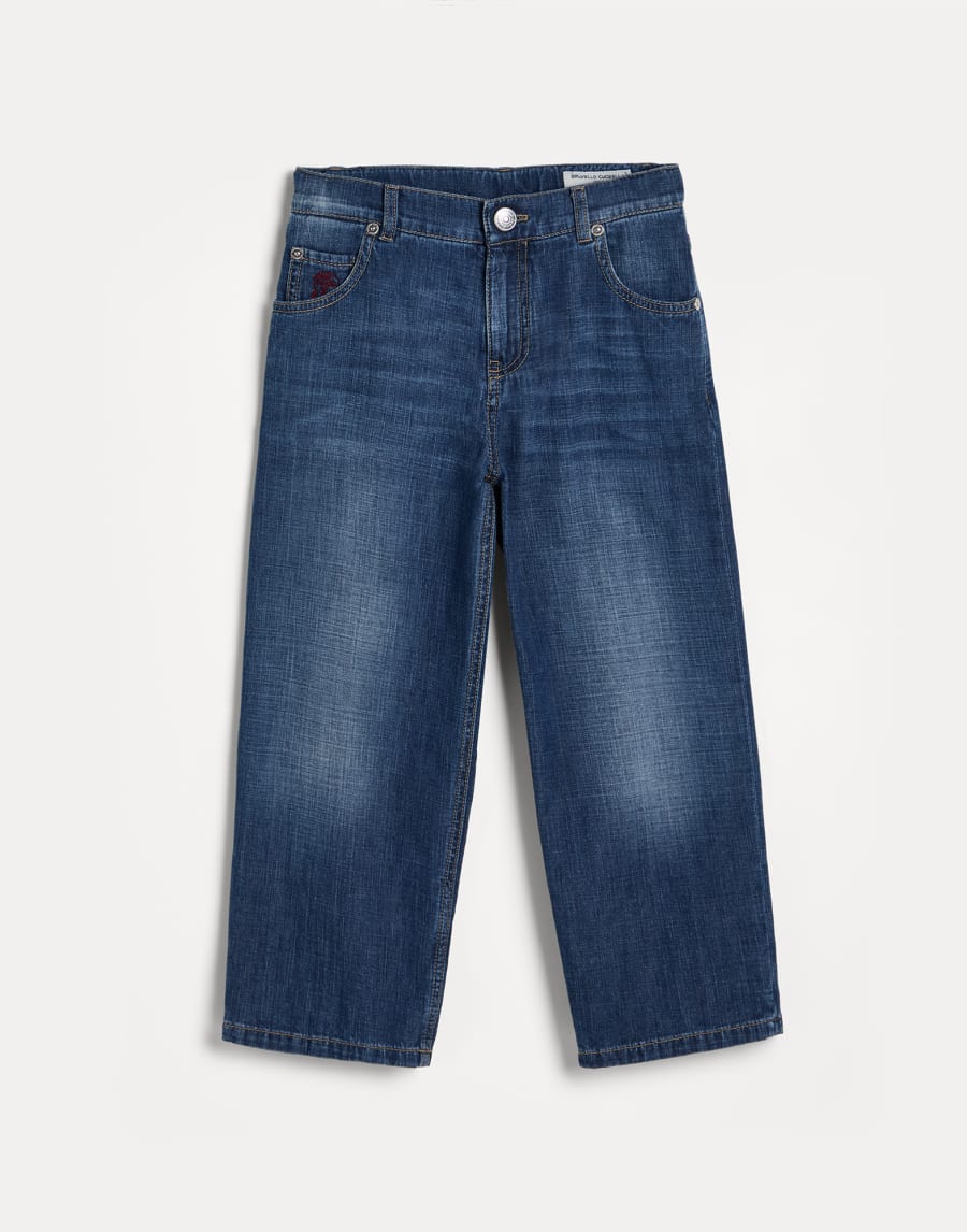 Pantalone Baggy Denim Medio Bambino - Brunello Cucinelli