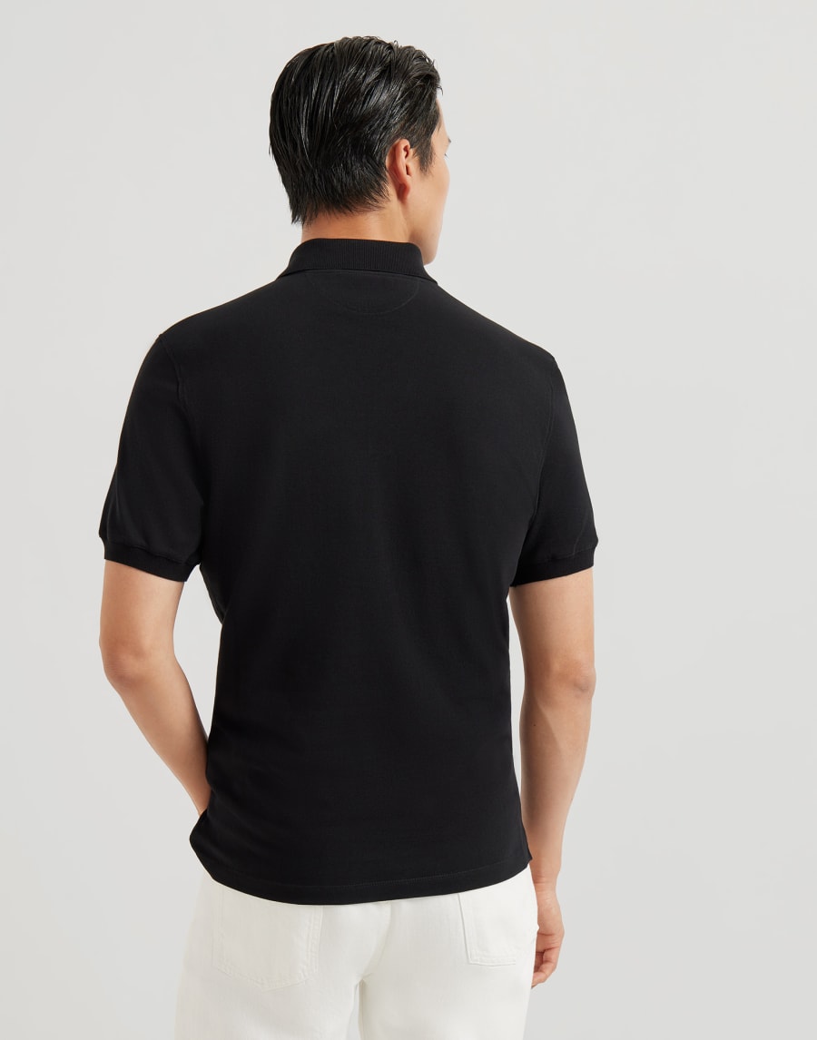 Piqué polo shirt Black Man - Brunello Cucinelli