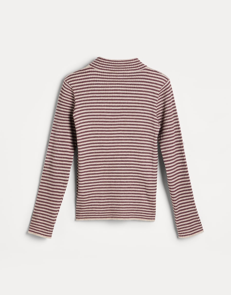 Striped lightweight sweater Sand Girls - Brunello Cucinelli