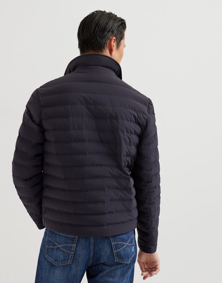 Taffeta down jacket Navy Blue Man - Brunello Cucinelli