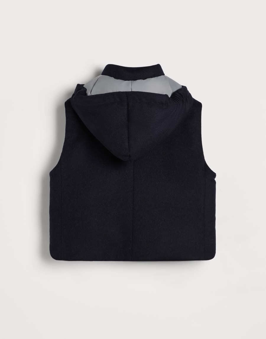Flannel down vest Navy Blue Boys - Brunello Cucinelli