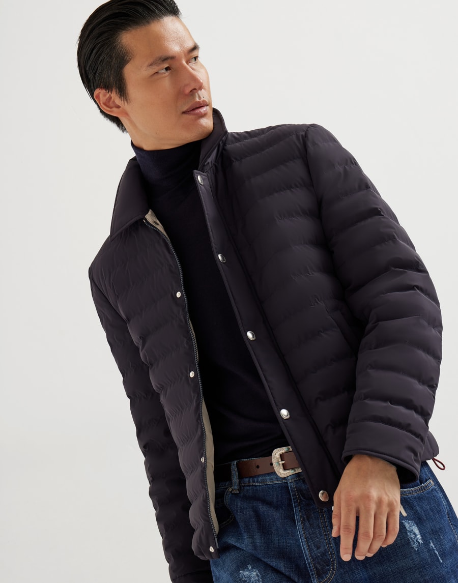 塔夫绸面料羽绒服 海军蓝 男款 - Brunello Cucinelli
