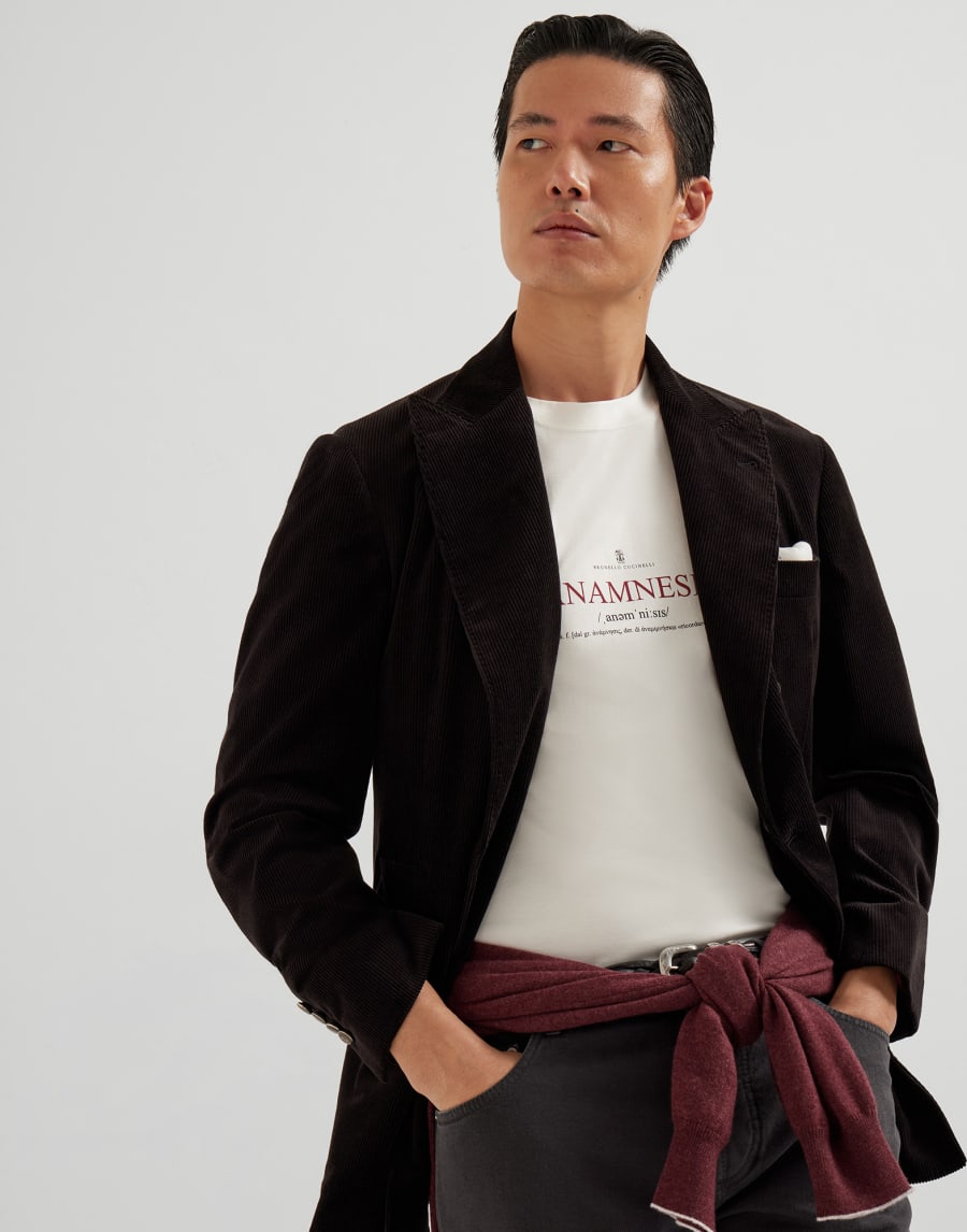 印花T恤衫 白色 男款 - Brunello Cucinelli