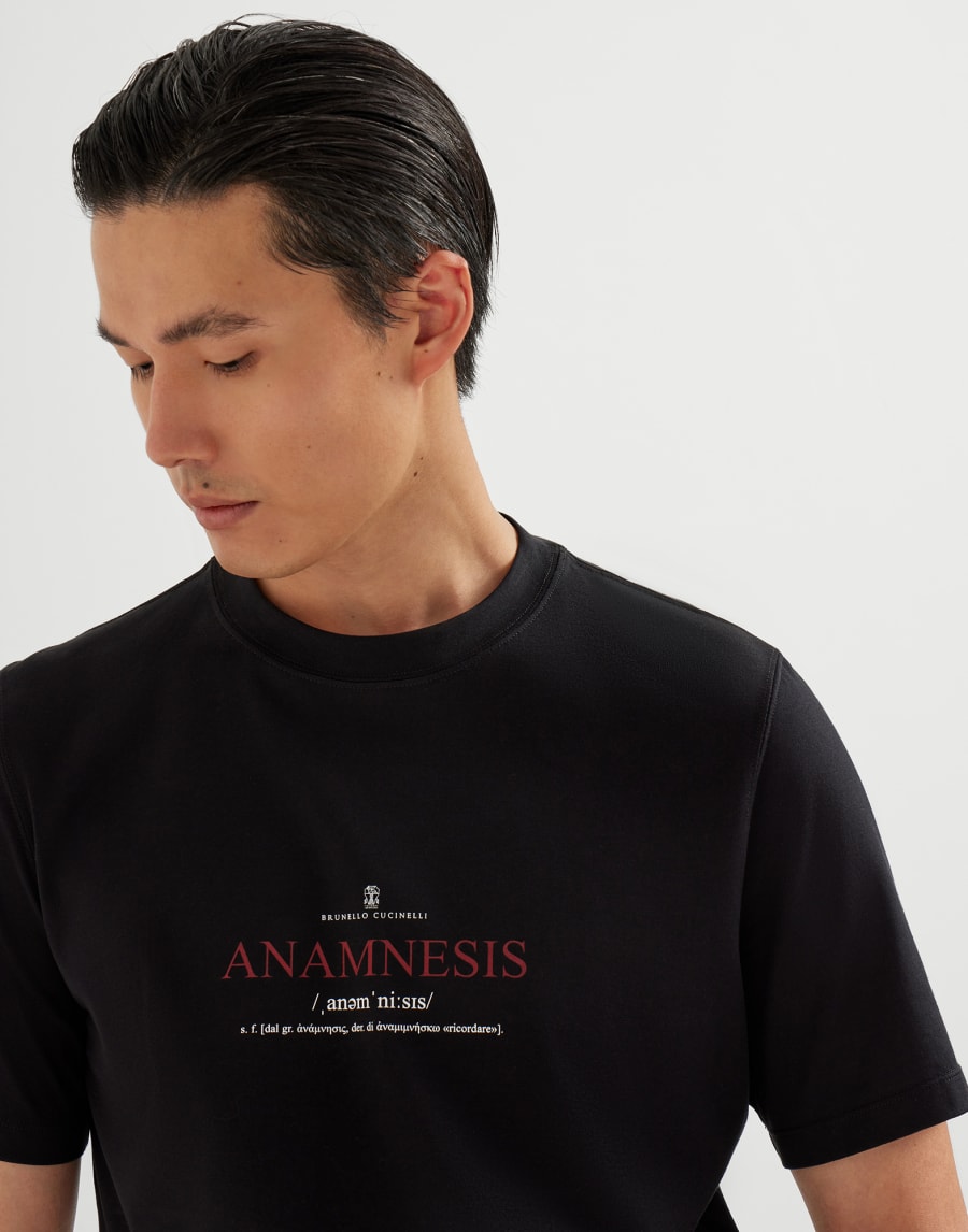 T-shirt with print Black Man - Brunello Cucinelli