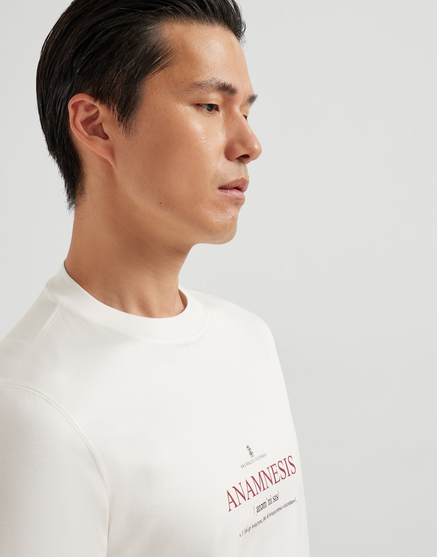 T-shirt with print White Man - Brunello Cucinelli
