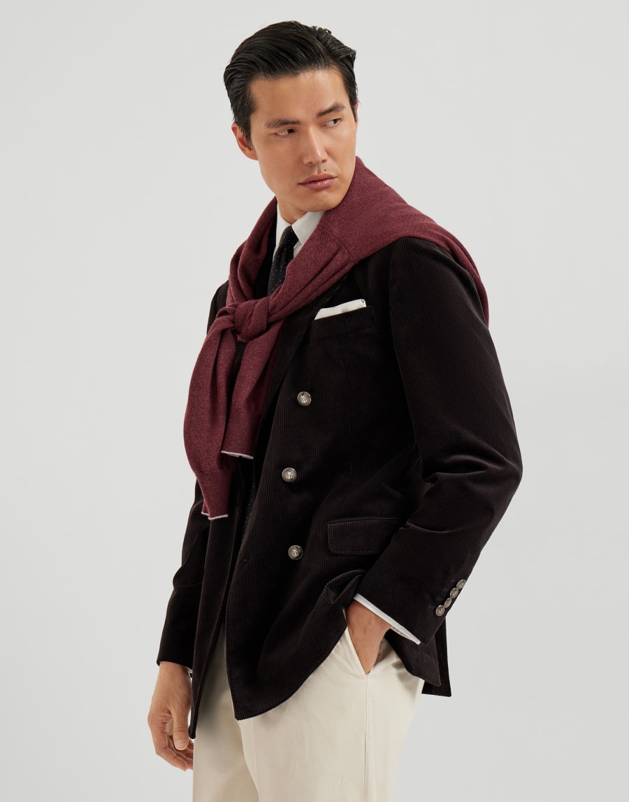 Corduroy blazer Black Man - Brunello Cucinelli