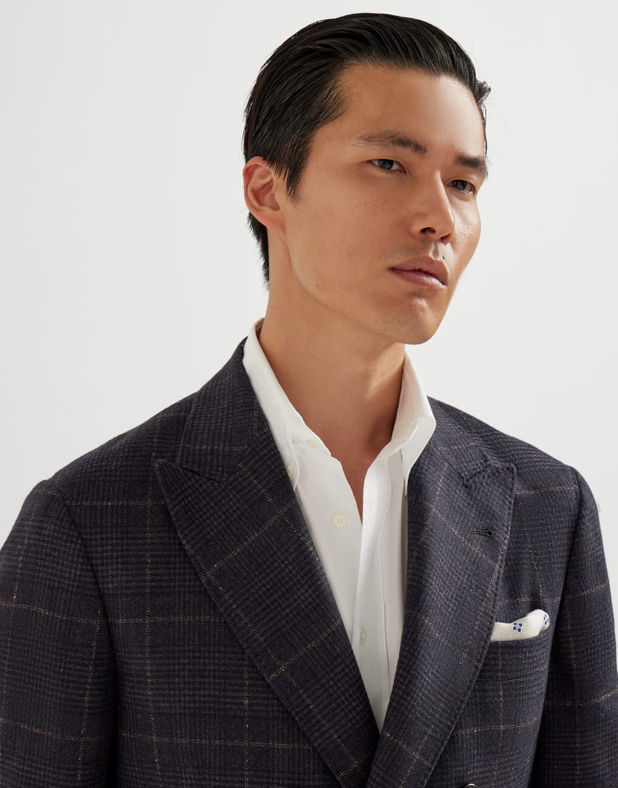 Prince of Wales deconstructed blazer Anthracite Man - Brunello Cucinelli