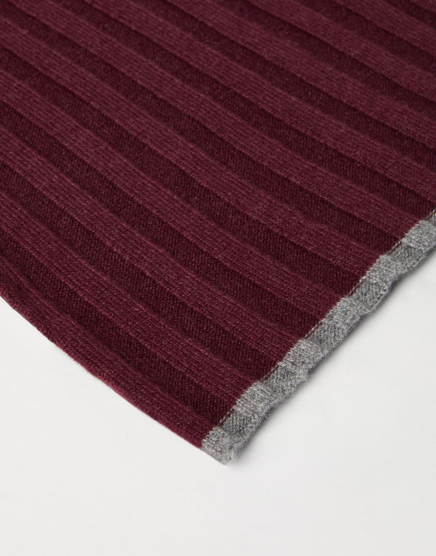 Rib knit scarf Amaranth Man - Brunello Cucinelli