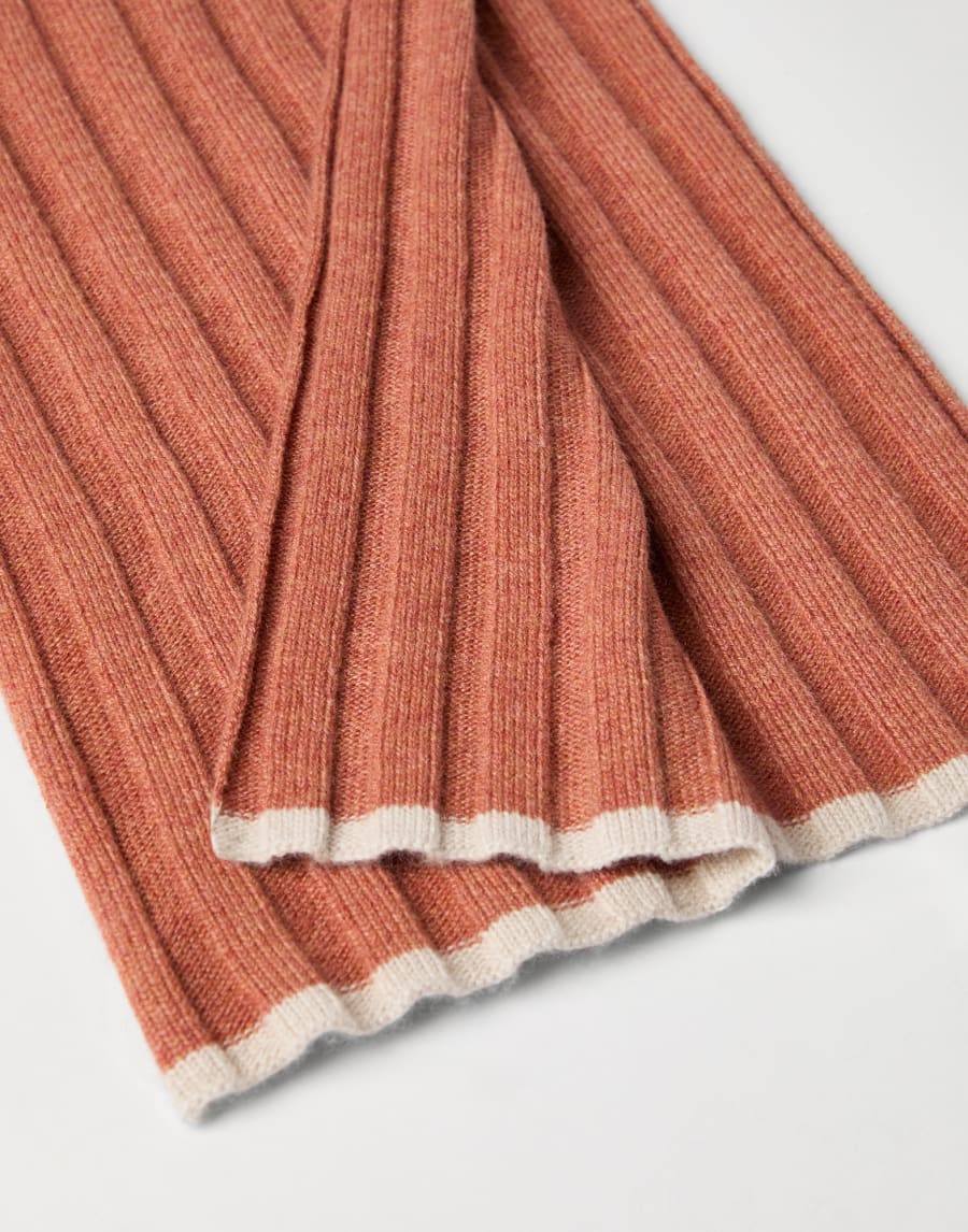 Écharpe en maille cachemire Orange Homme - Brunello Cucinelli