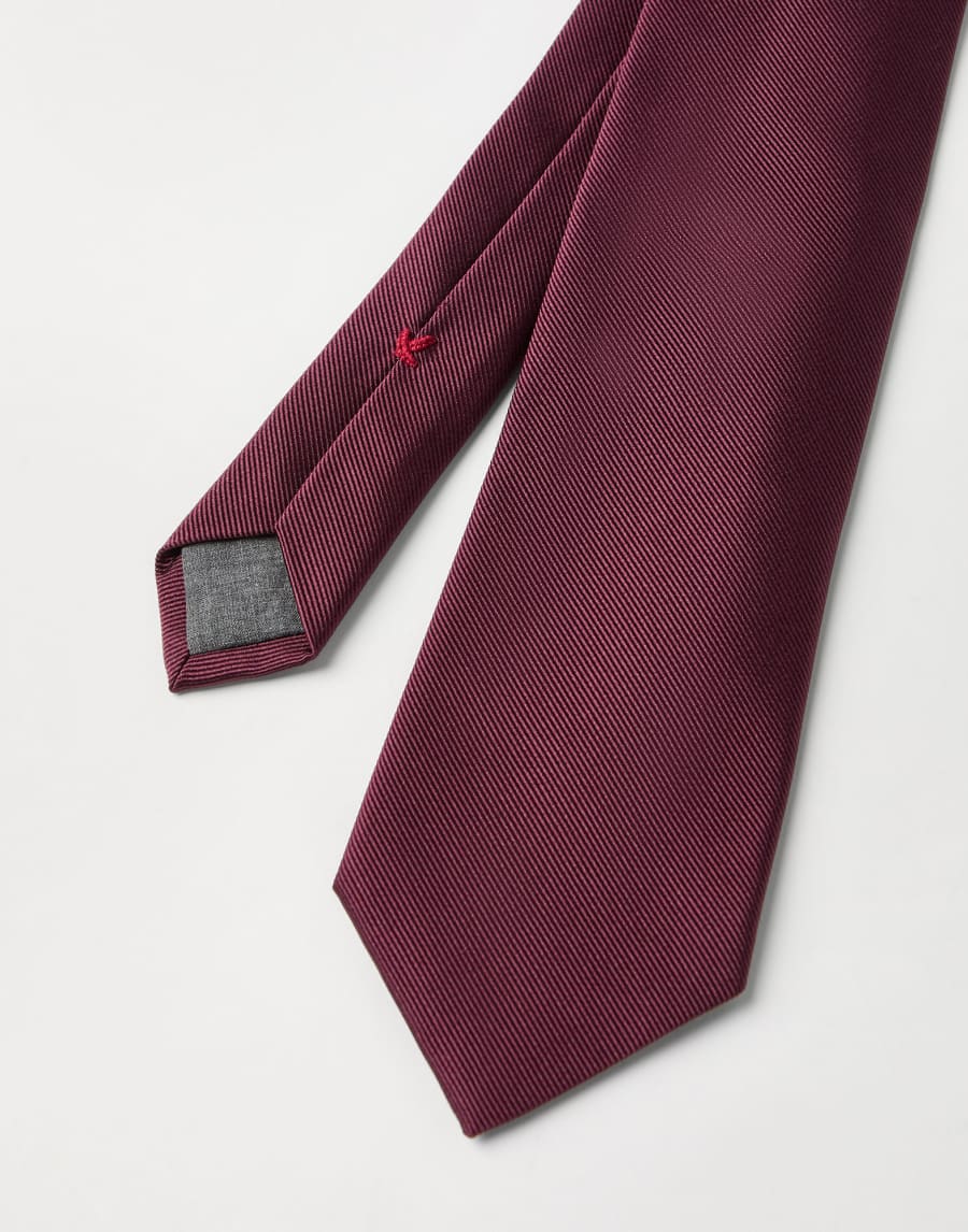 Silk twill tie Amaranth Man - Brunello Cucinelli