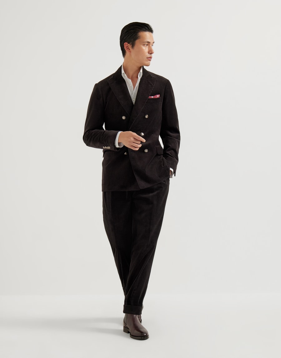 Corduroy suit Black Man - Brunello Cucinelli