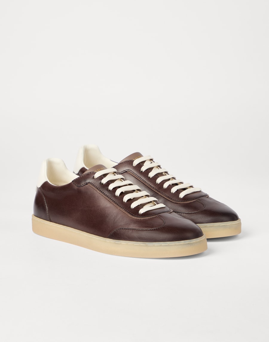 Calfskin sneakers Ebony Man - Brunello Cucinelli