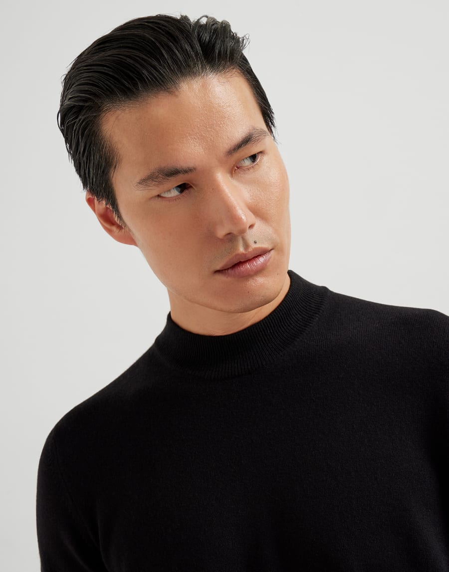 보틀넥 스웨터 블랙 남성 - Brunello Cucinelli